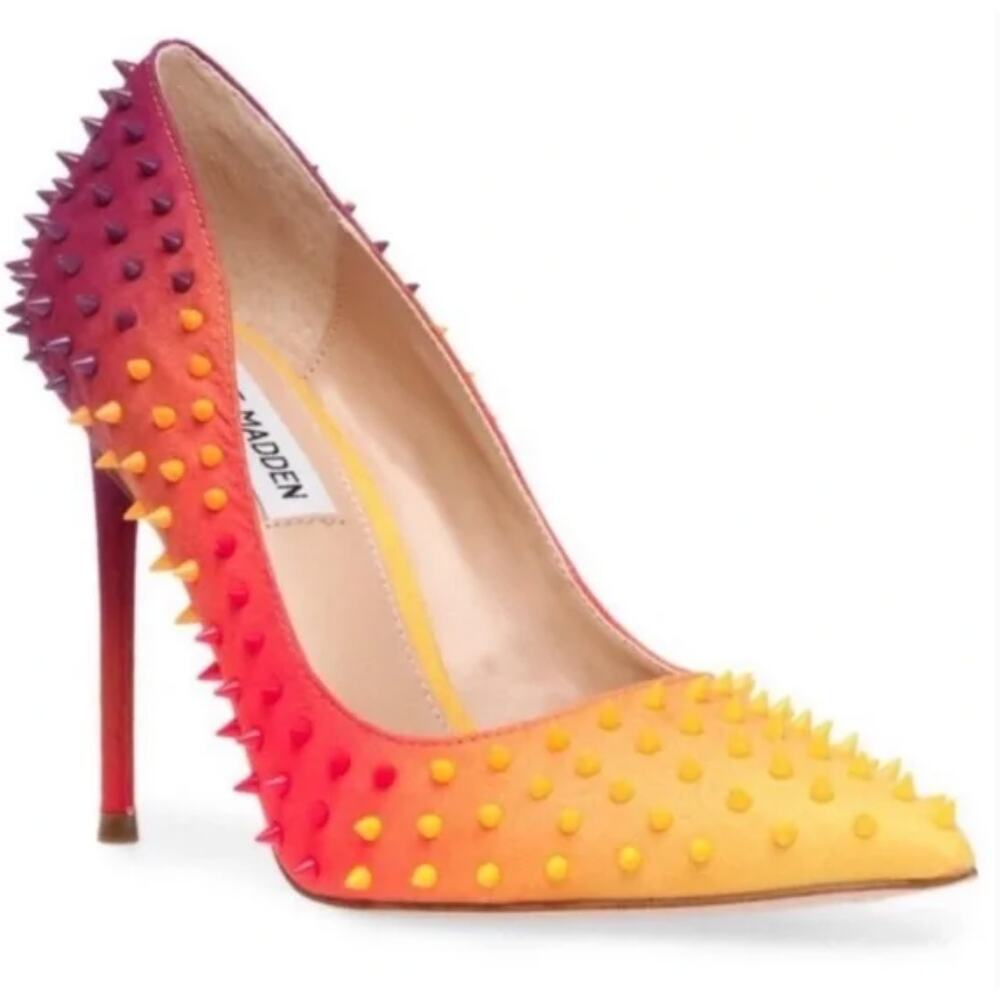 Steve Madden Spiked Stilettos VALA-S ORANGE MULTI Ombre Size 6